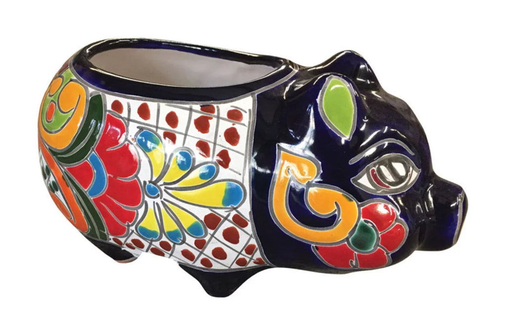 Avera Products Talavera 6 in. H X 9 in. W Ceramic Pig Planter Scarlet